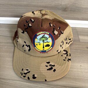 VINTAGE OPERATION DESERT STORM  DESERT CAMO PRINT FIELD HAT Made‎ In USA